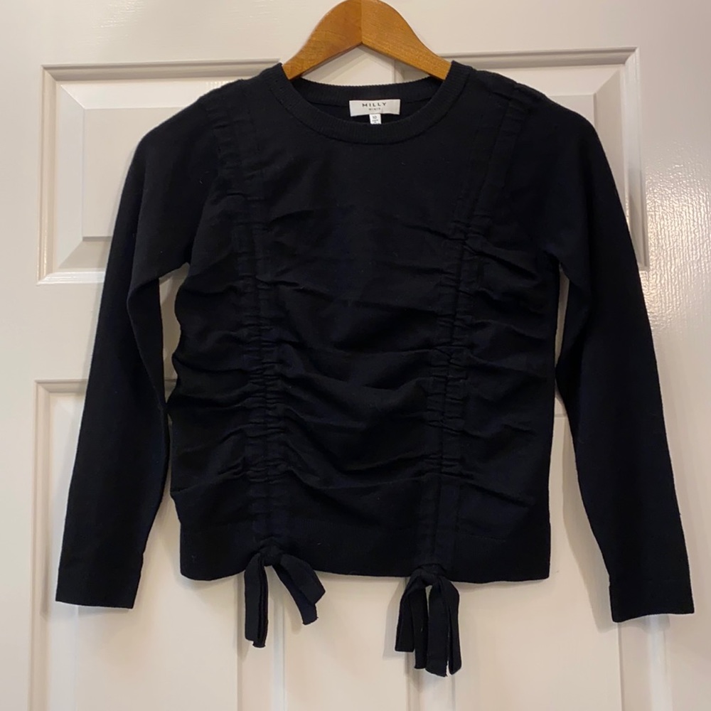 MILLY Minis Black runched sweater